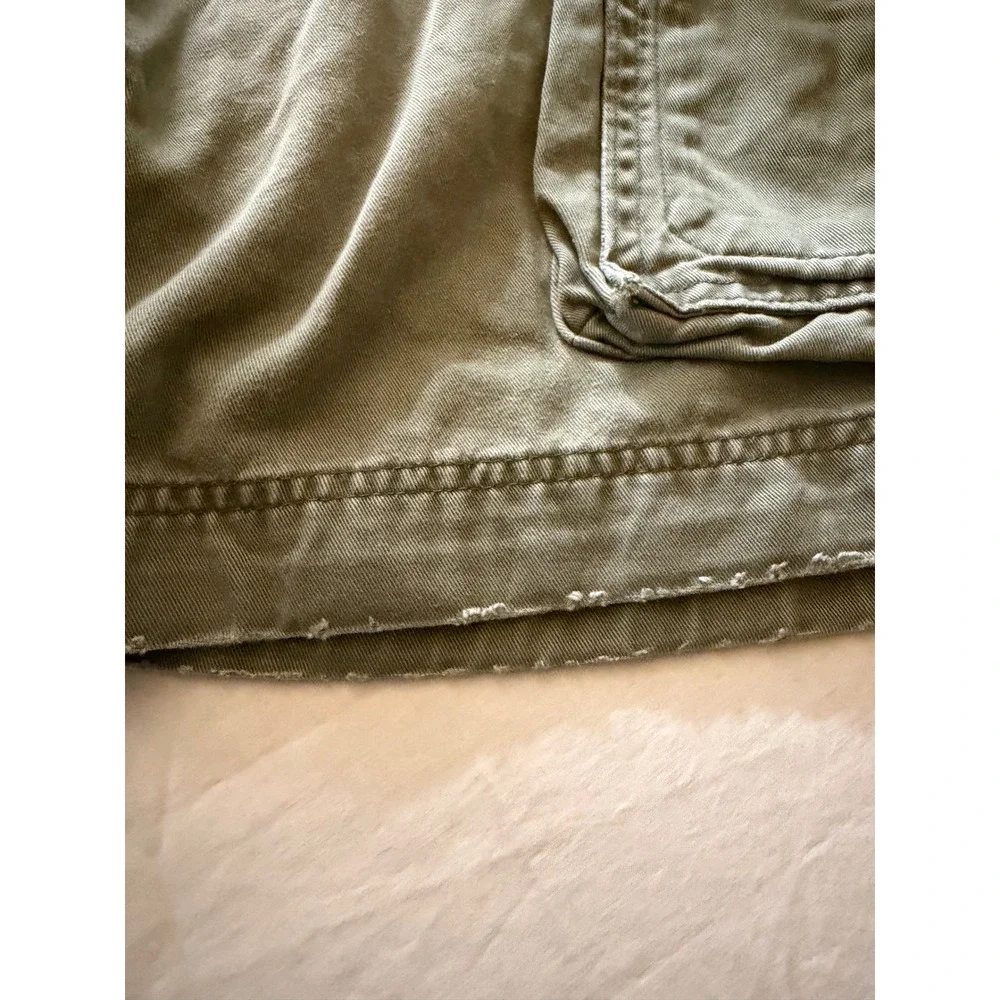 Abercrombie & Fitch Cargo Shorts Mens 33 Green Cotton Distressed